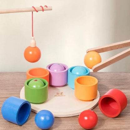 Narges®|Het magnetisch houten regenboog ballen speelgoed
