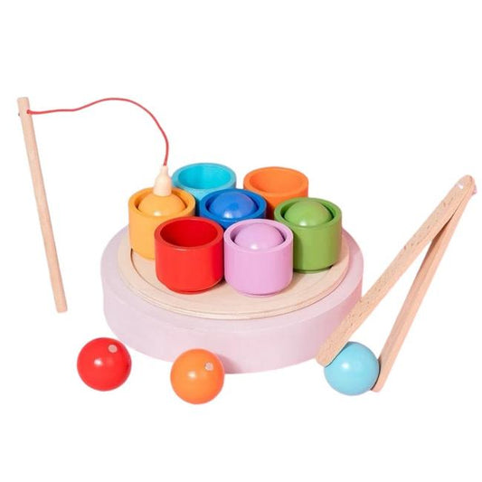 Narges®|Het magnetisch houten regenboog ballen speelgoed