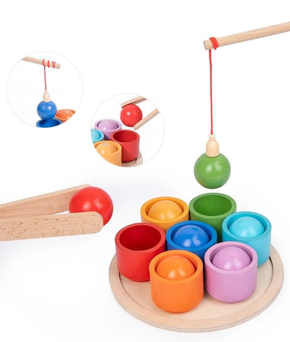 Narges®|Het magnetisch houten regenboog ballen speelgoed